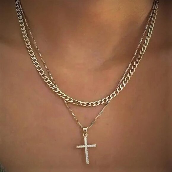 Cross Necklace for Women,Stackable Stacked Stacking Layering Layered Necklaces D - Picture 5 of 7